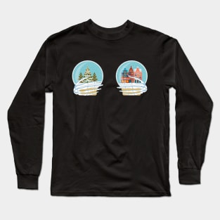 Skeleton Snowglobe Holiday Winter Long Sleeve T-Shirt